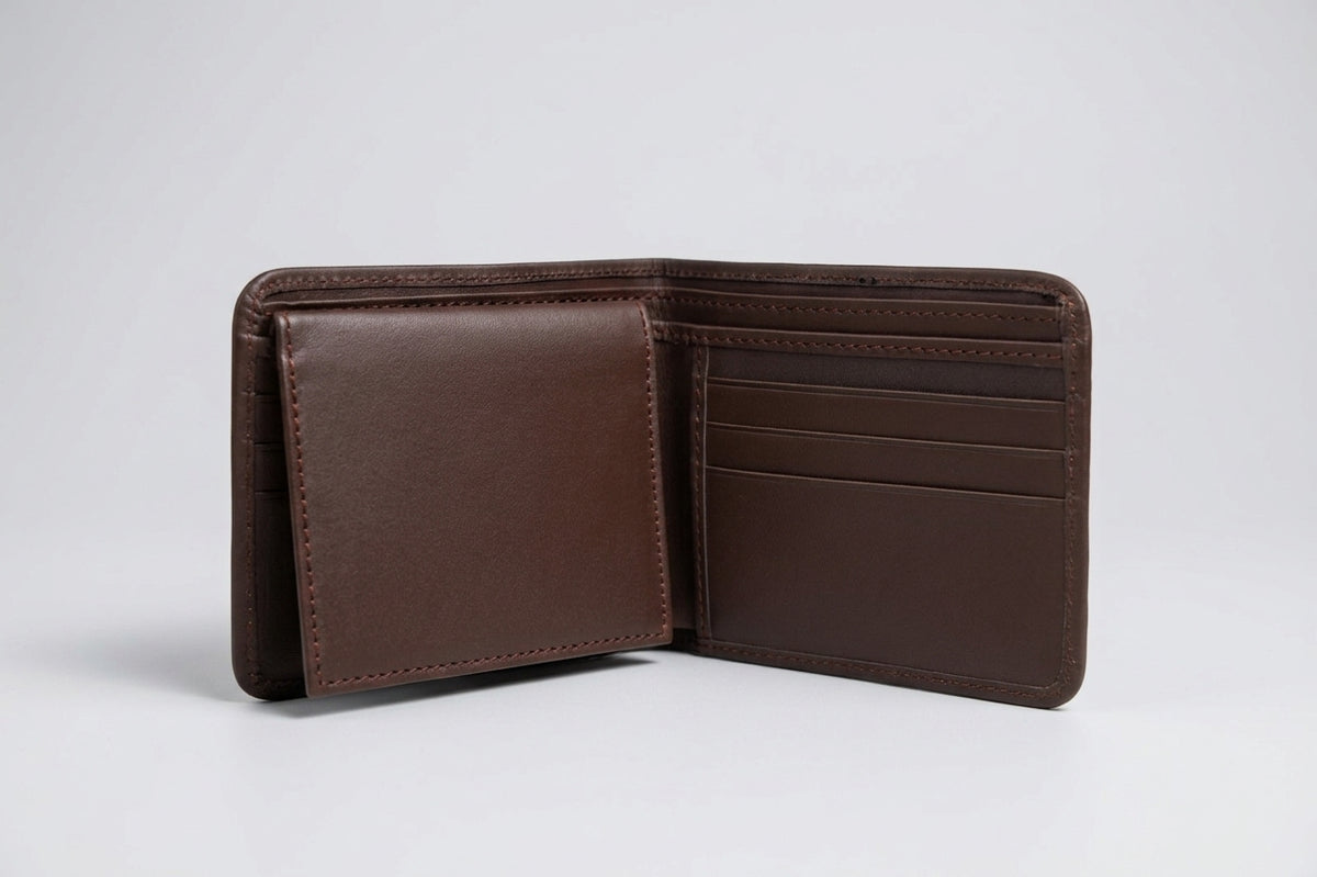 Men’s Genuine Leather Bifold Wallet with Flip ID Passcase | Slim Wallet
