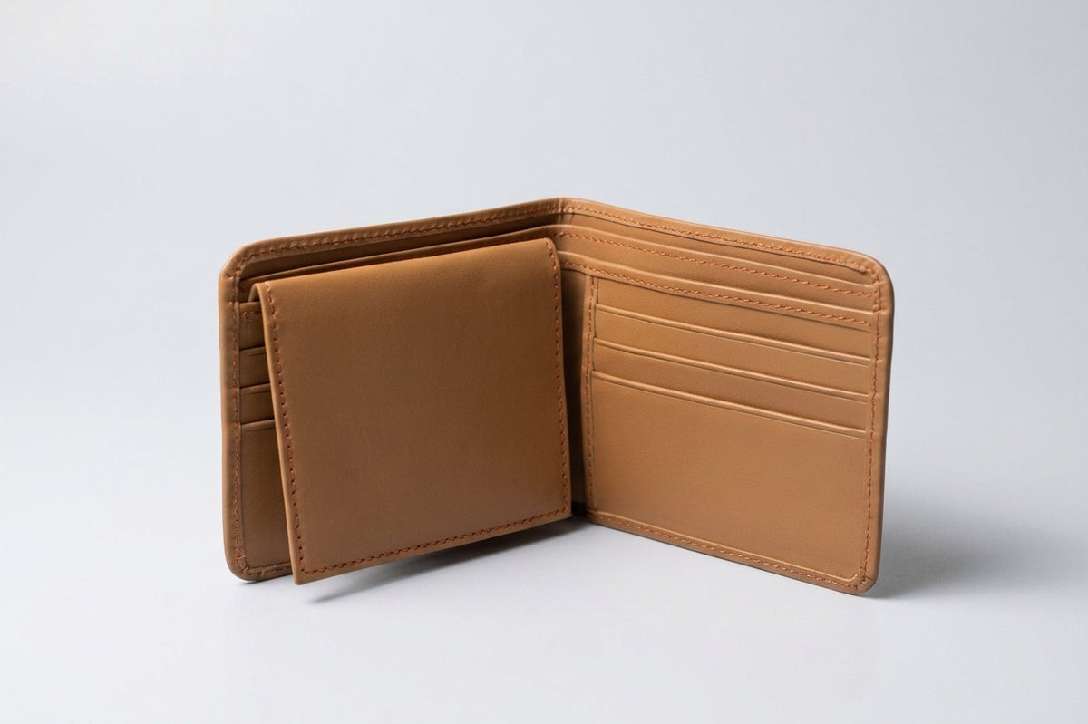 Men’s Genuine Leather Bifold Wallet with Flip ID Passcase | Slim Wallet